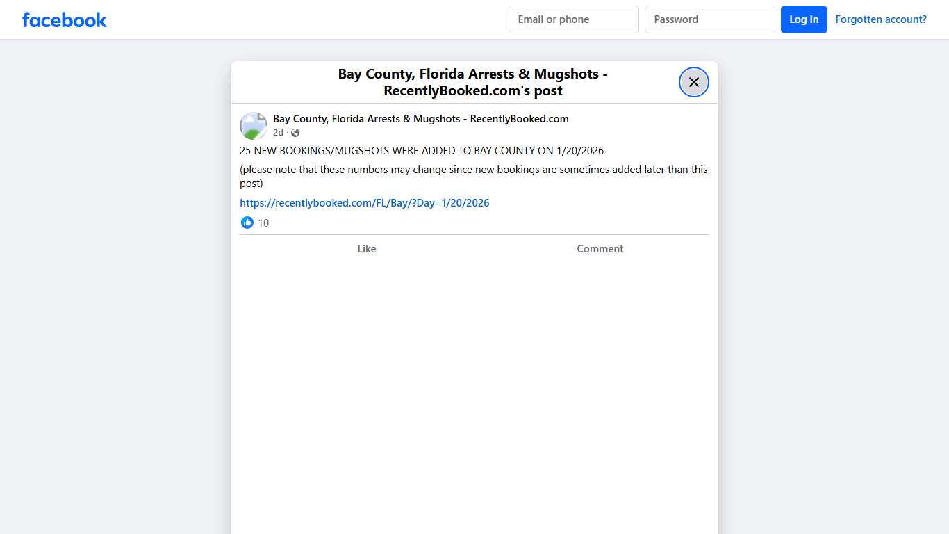 25 NEW BOOKINGS/MUGSHOTS WERE ADDED TO BAY COUNTY ON 1/20/2026 (please note that these numbers may change since new bookings are sometimes added later than this post)... - Bay County, Florida Arrests & Mugshots - RecentlyBooked.com Facebook